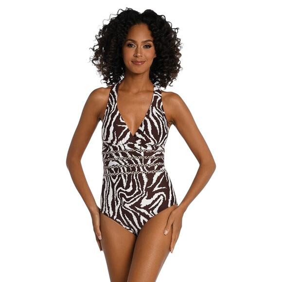NWT! La Blanca Fierce Animal Print Multistrap Swimsuit - Size 6 (MSRP: $130) - Picture 3 of 7